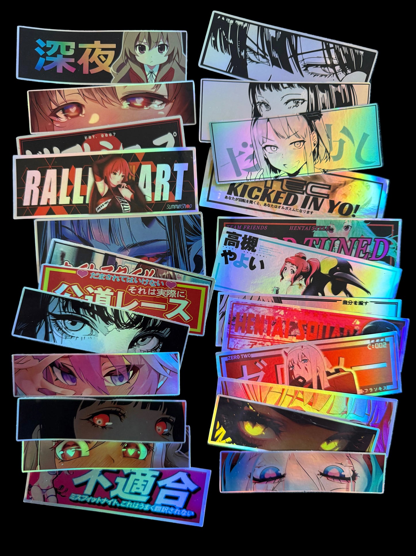 Holographic Anime slap stickers