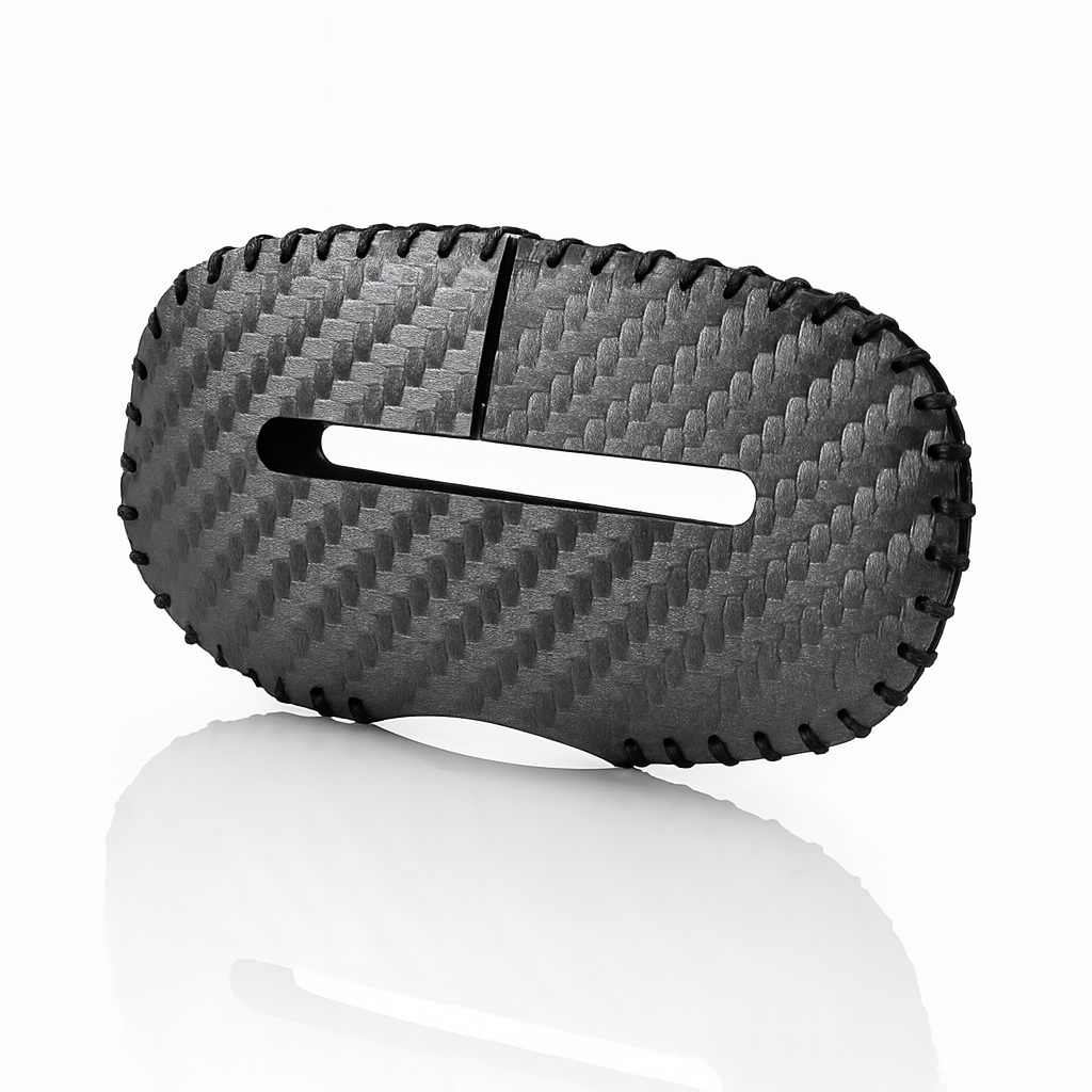 Carbon finish seatbelt buckle covers